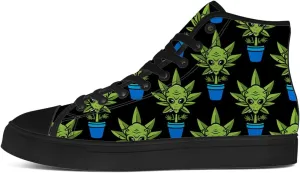 Alien Shoes for Men Women Funny High Top Canvas Sneakers Lace Up Casual Walking Shoes Gifts for Dad Mom