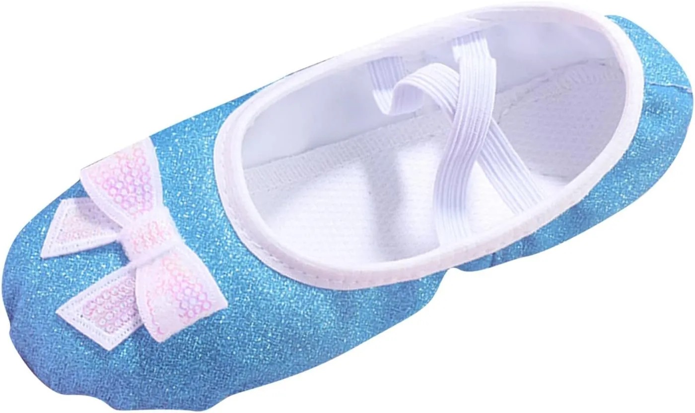 Ballet Shoes for Toddler Girls Glitter Ballet Slippers Dance Shoes(Toddler/Little/Big Kids) Pin Ballet Flat