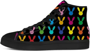 Bunny Rabbits High Top Shoes for Men Women Easter Day High Top Canvas Sneakers Casual Shoes Gifts for Boys Girls