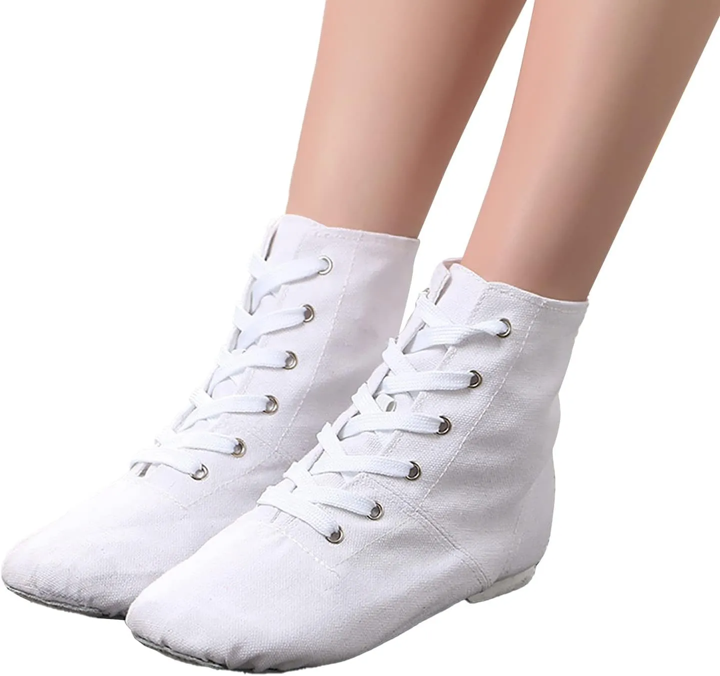 Canvas Lace up Practice Jazz Dance Boots Fashion Split Sole Ballet Dancing Sneakers for Adult Men Women Kid