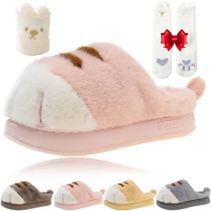 Cat Paw Slippers, 2025 New Cat Paw Slippers for Women, Cat Foot Slippers, Cat Paws Slippers, Warm Cozy Fuzzy Christmas Cat's Paw Slippers