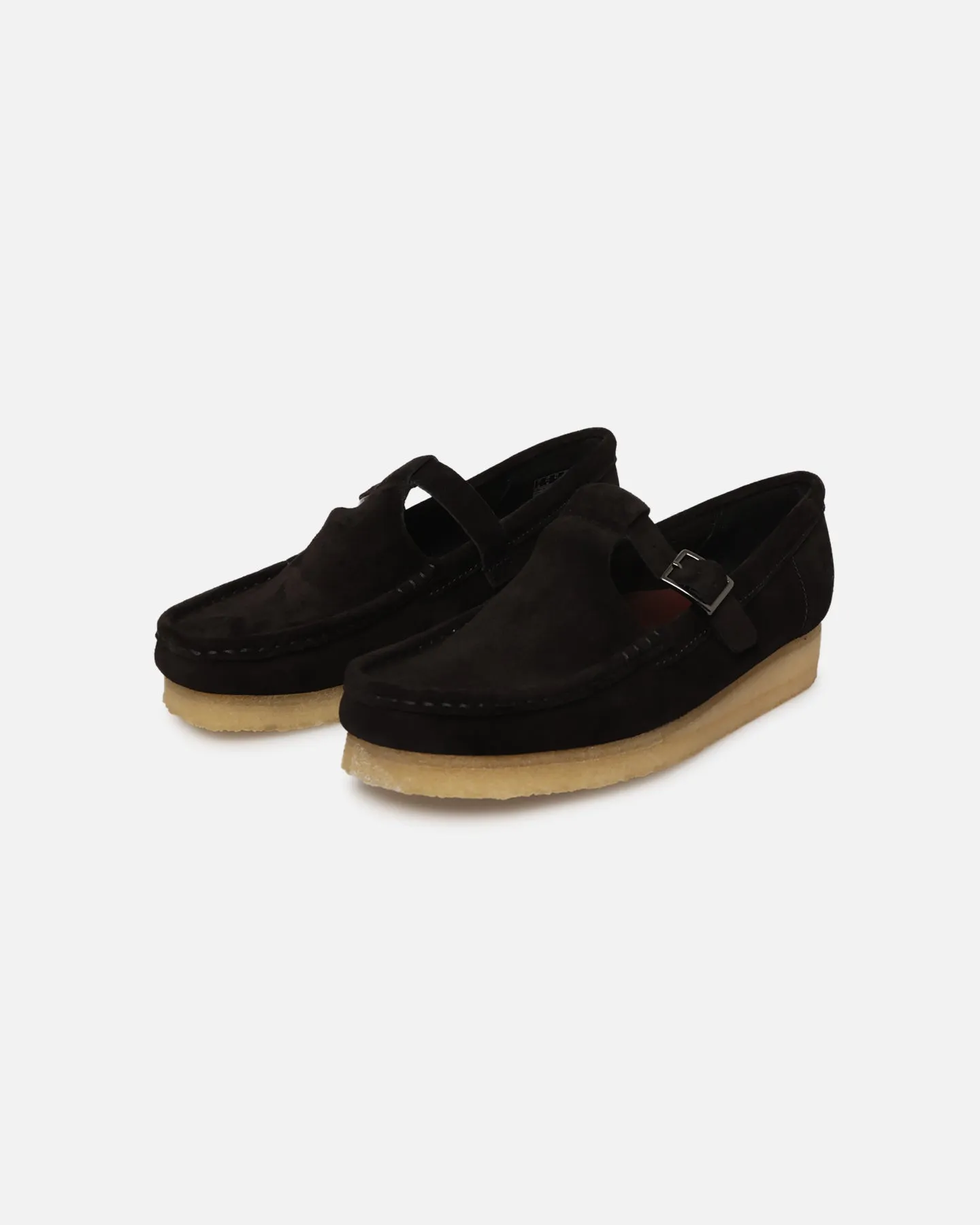 Clarks Originals Women's Wallabee T-Bar Black Suede