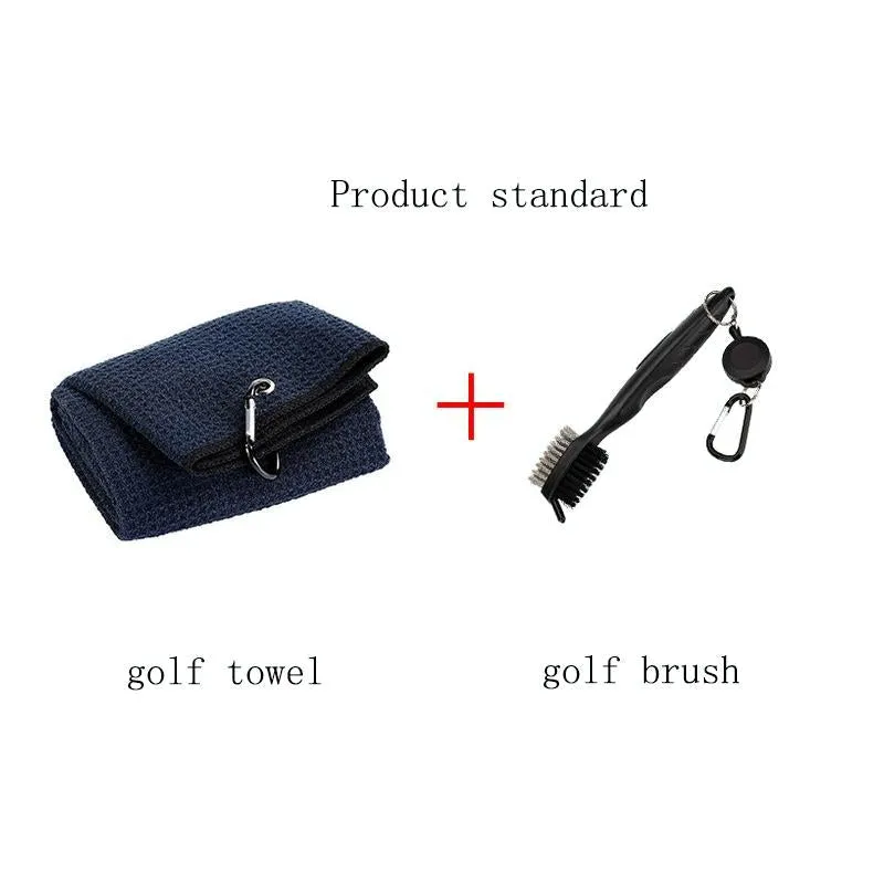 Club Cleaning Brush & Hook Towel Golf Set - Compact & Convenient