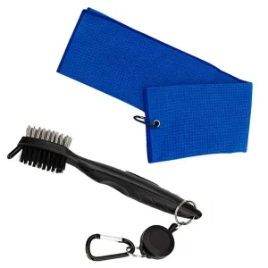 Club Cleaning Brush & Hook Towel Golf Set - Compact & Convenient