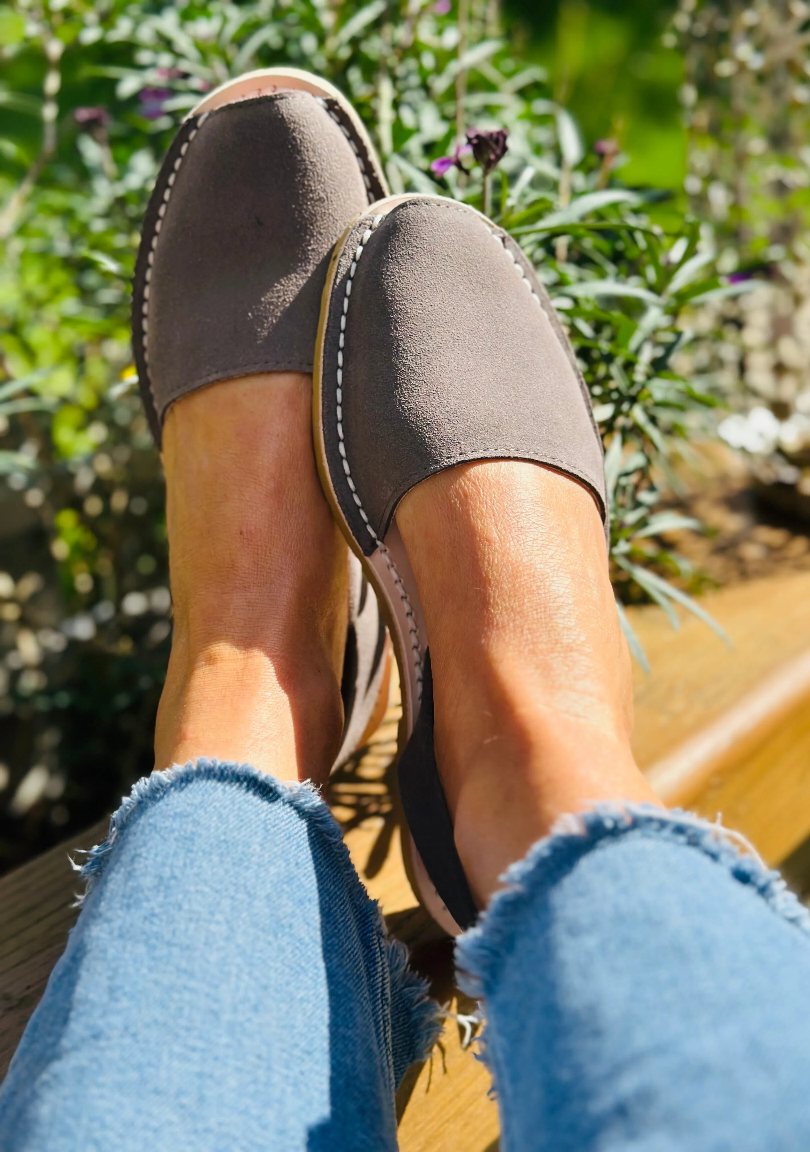 Corfu Grey Suede Avarcas