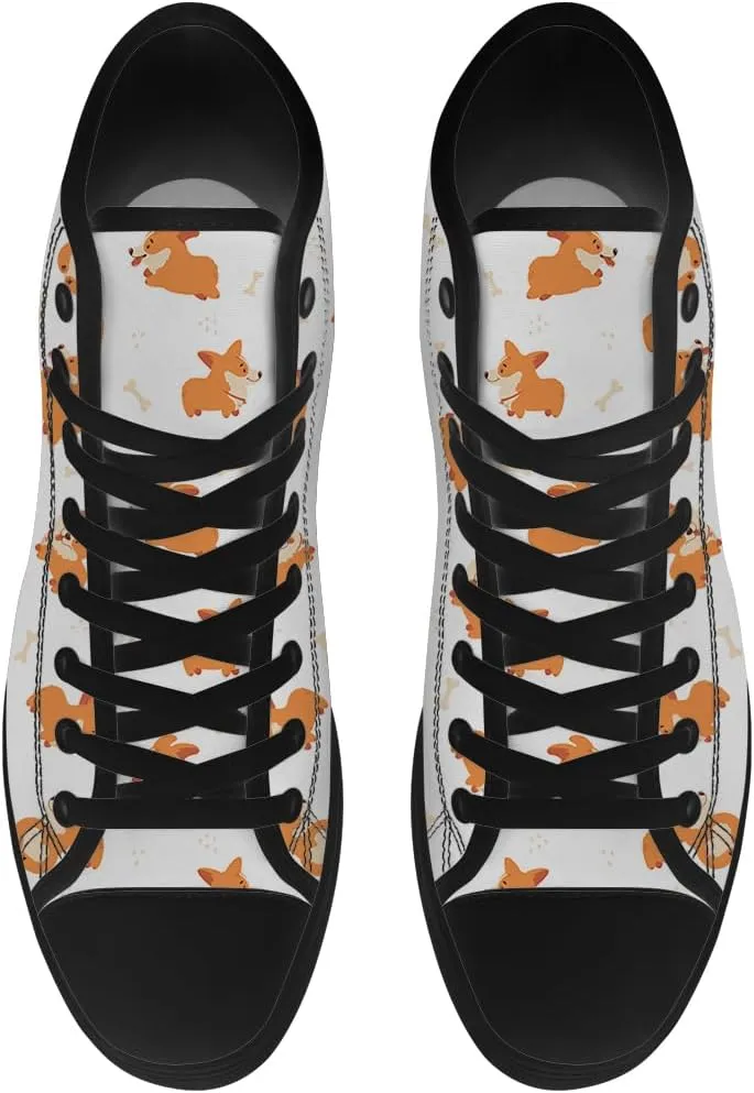 Corgi Shoes for Men Women Dog High Top Canvas Sneakers Lace Up Casual Walking Shoes Gifts for Dad Mom