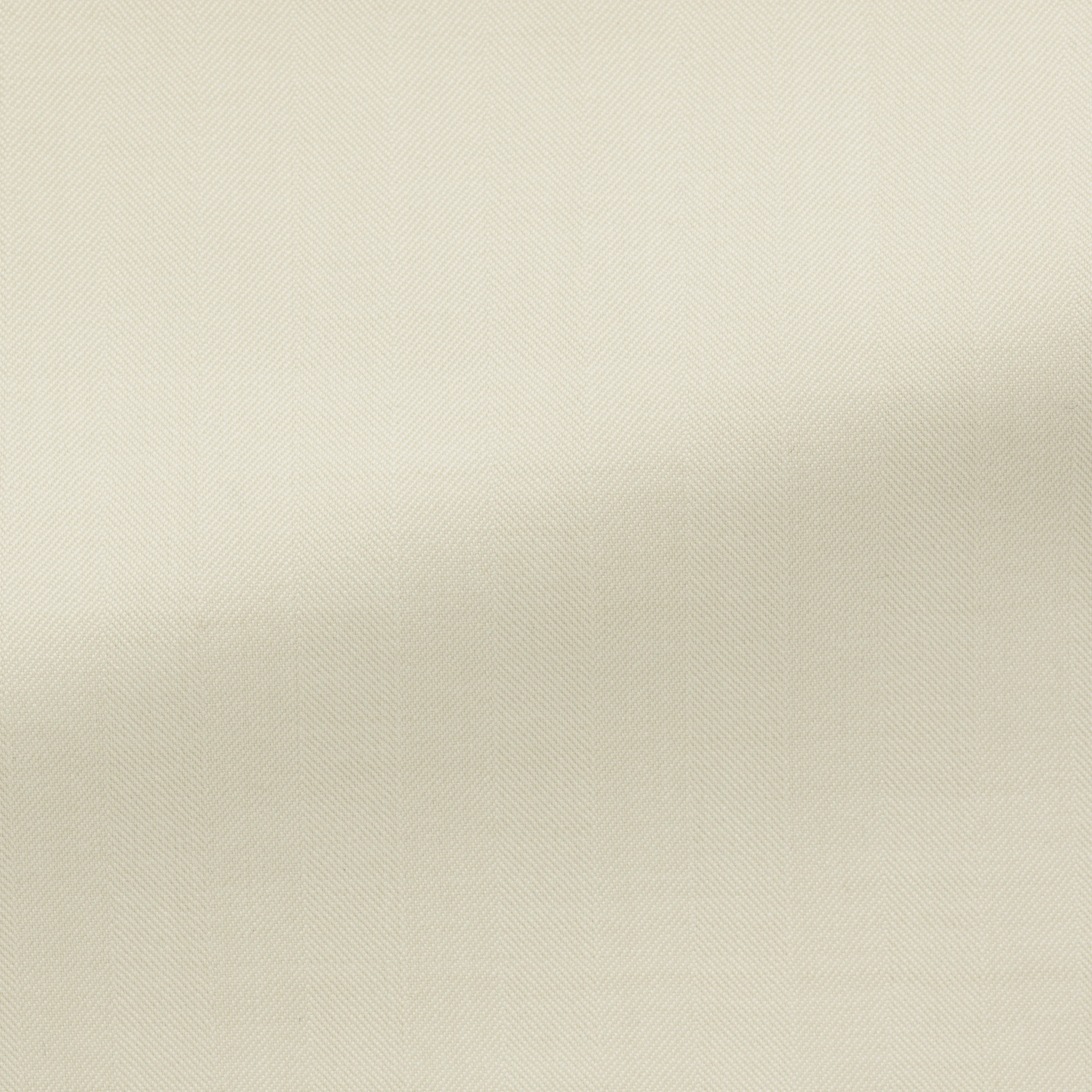 Drago Ivory Natural Bi Stretch S130 Tropical Wool Solaro Herringbone
