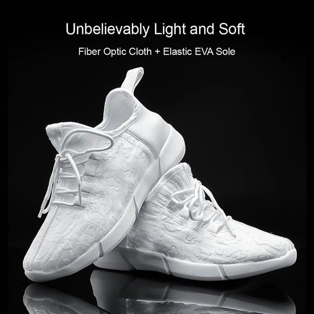 Fiber Optic LED Light up Shoes for Kids, Men and Women, Lightweight Sneakers USB Charging Glowing Party Shoes (US
