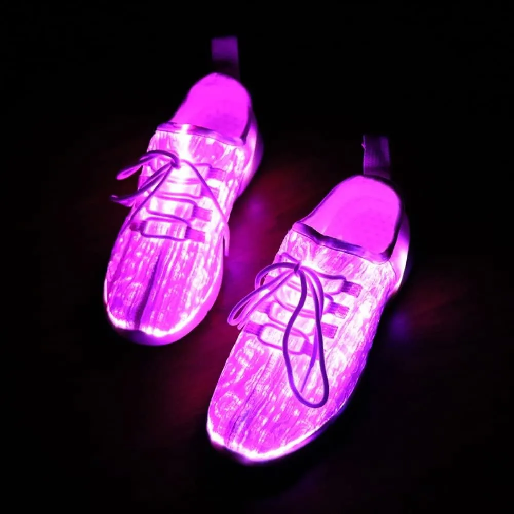 Fiber Optic LED Light up Shoes for Kids, Men and Women, Lightweight Sneakers USB Charging Glowing Party Shoes (US