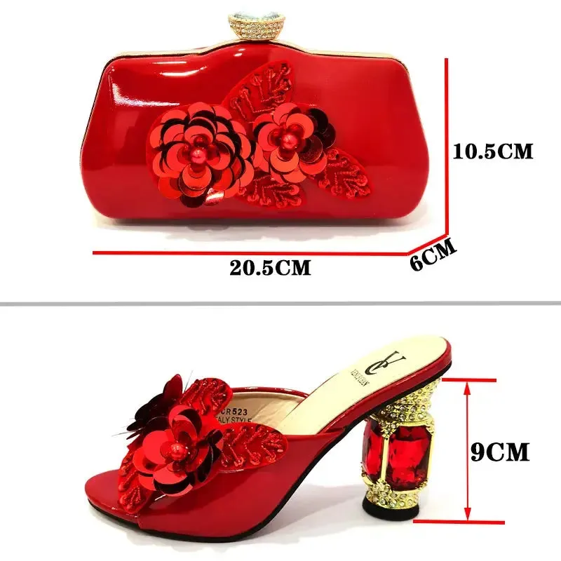 Golden Flower Bag & Shoe Set