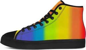 Gradient Shoes Womens Mens Rainbow High Top Canvas Sneakers Lace Up Casual Walking Shoes Gifts for Men Women