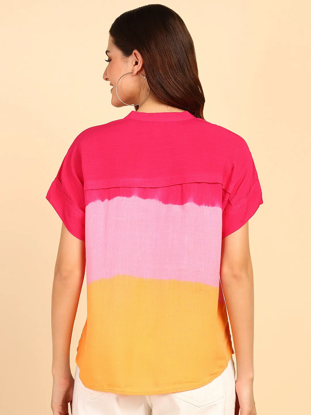 Hand Tie Dyed Multicolor Top for Women