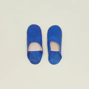 Handmade Leather Slippers - Blue