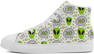 High Shoes for Men Women Alien High Top Canvas Sneakers Lace Up Casual Walking Shoes Gifts for Boys Girls