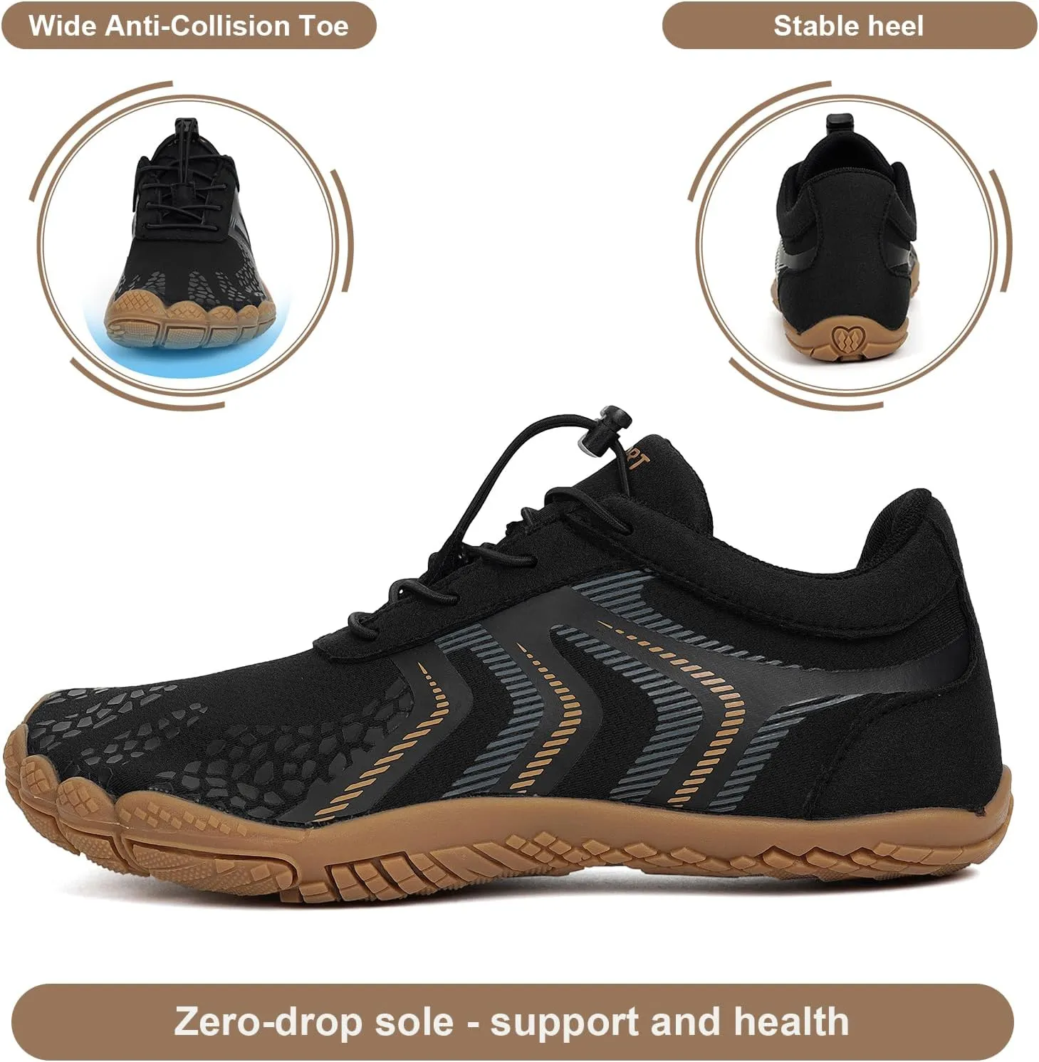 Hike Barefoot Shoes for Winter Autumn Footwear, Minimalist Barefoot Shoes for Men Women Wide Toe Zero Drop Athletic Hiking and Trail Running Shoe