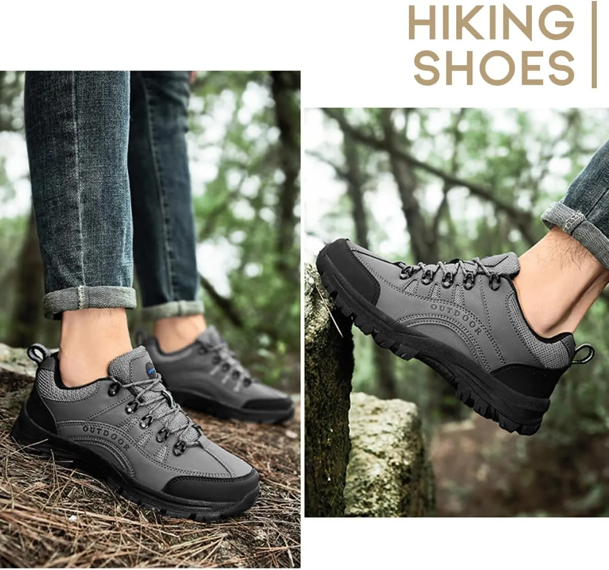 Hiking Shoes Mens Waterproof Mountain Trekking Shoes Men Breathable Walking Shoes Outdoor Sports Running Camping Climbing