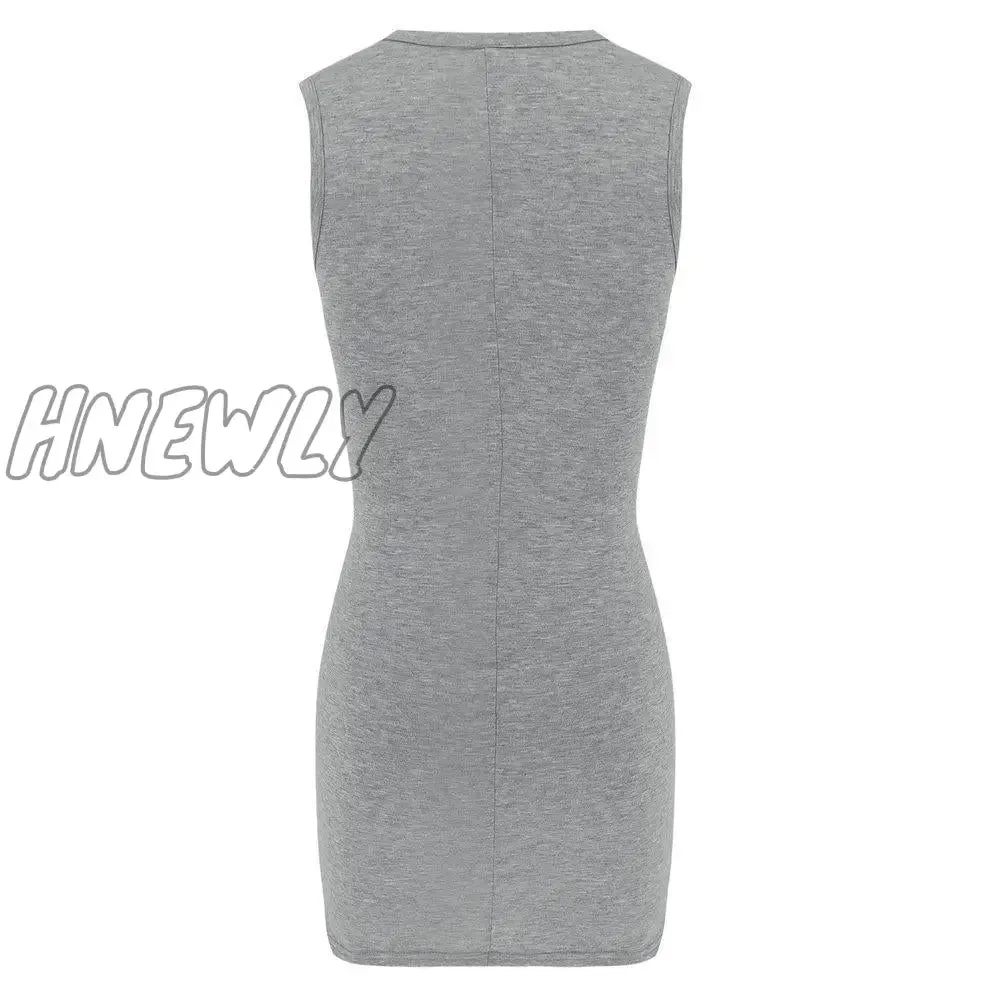 Hnewly - Casual Hollow-out Sleeveless Hot Mini Dress(2 Colors)