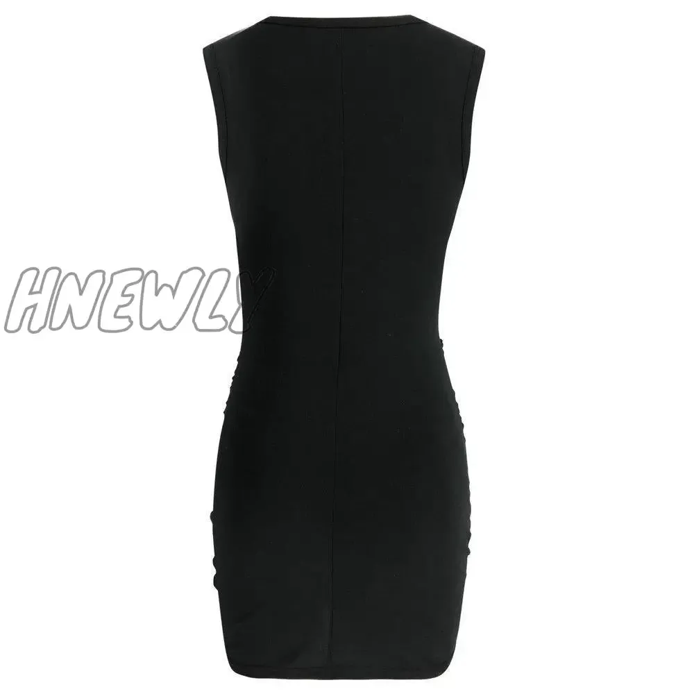 Hnewly - Casual Hollow-out Sleeveless Hot Mini Dress(2 Colors)