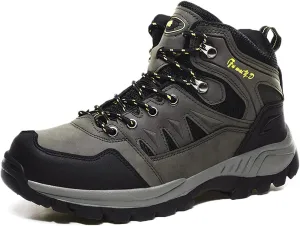 hongrenamz Mens Walking Waterproof Boots Hiking Lightweight Breathable Trekking Shoes