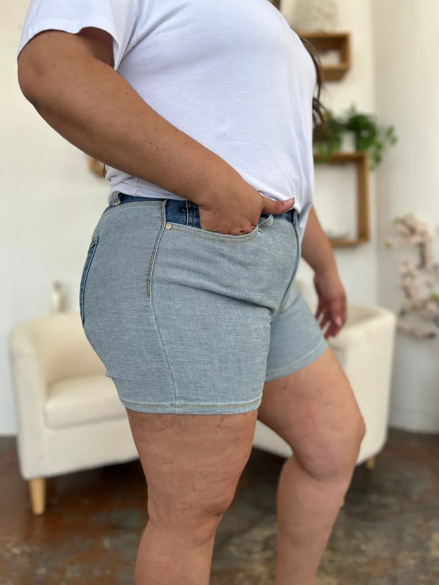 Judy Blue Color Block Denim Shorts