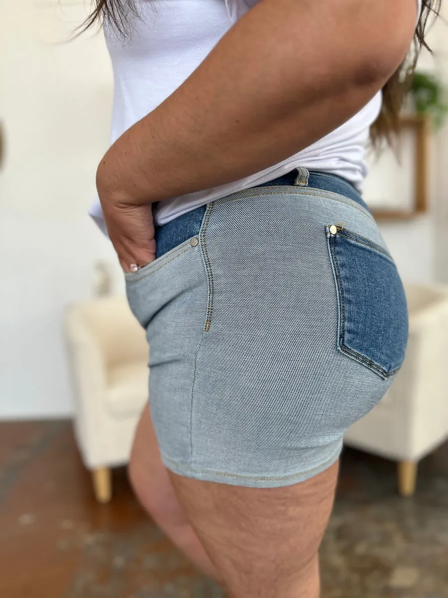 Judy Blue Color Block Denim Shorts