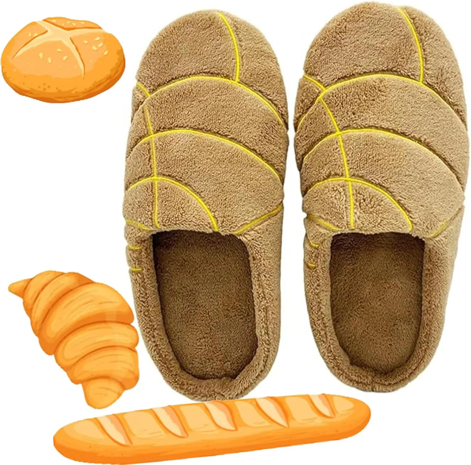 LELEBEAR Concha Slippers - Mexico Bread Slippers for Women
