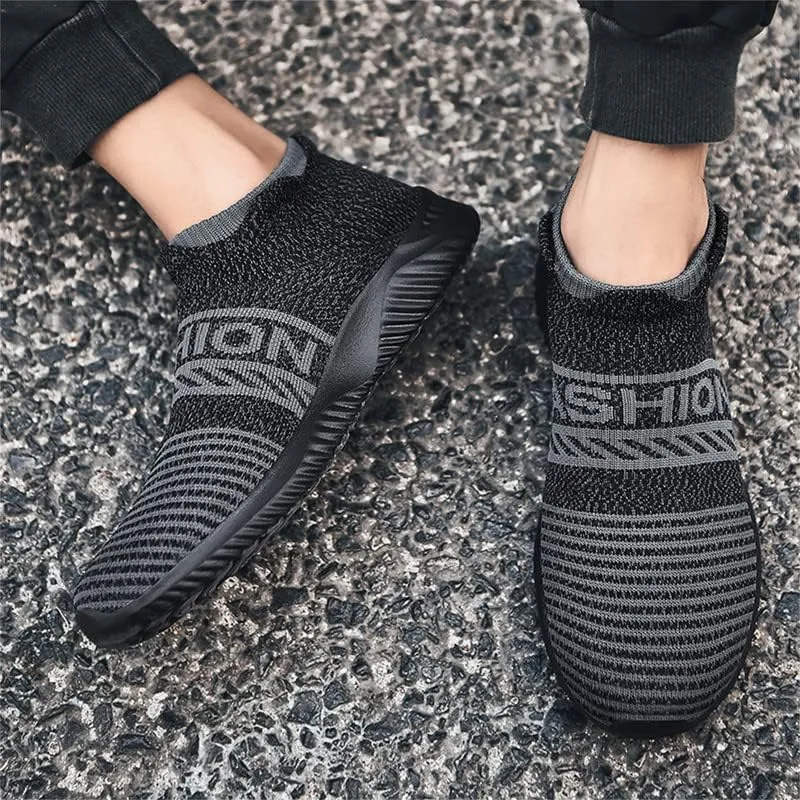 LLTMALL Non-Slip Sock Walking Sneakers Lightweight Knit Athletic Casual Slip-on Shoes for Women