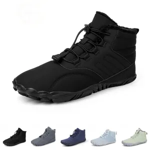 Men's and Women's Winter Barefoot Hiking Boots, Winter Sports Shoes Hiking Shoes, Waterproof Non-slip Wide Toe Barefoot Shoes Walking Boots,44,black