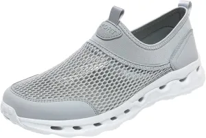Men's Hollow Mesh Sports Shoes Fashion Breathable Beach Shoes Comfortable Non Slip Soft Flat Elderly Shoe