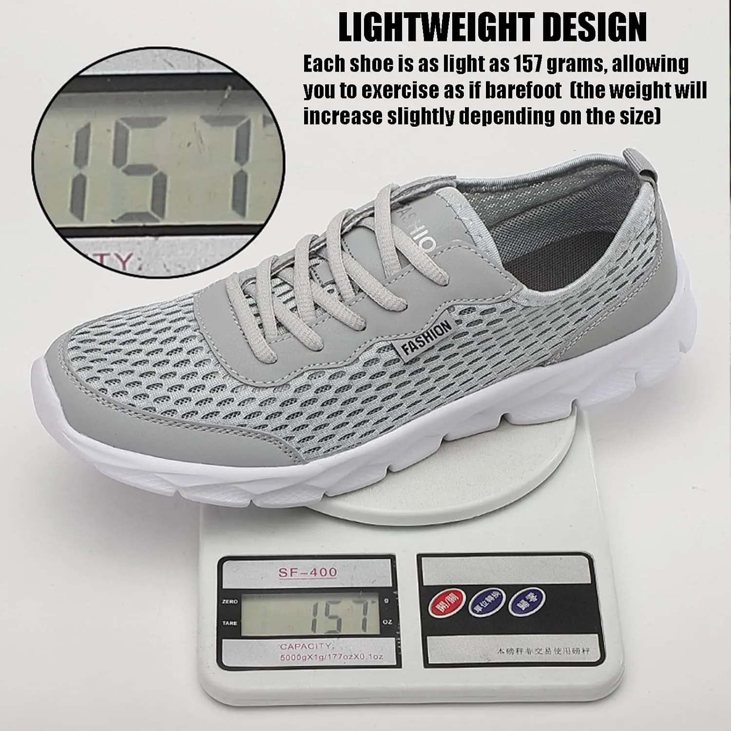 Men's Lightweight Lace Up Running Sneakers Breathable Mesh Non Slip Soft Bottom Tennis Gym Casual Sports Shoes
