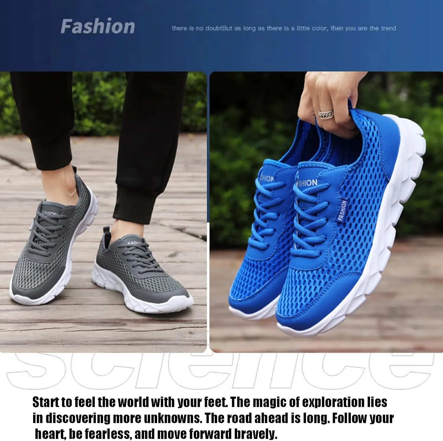 Men's Lightweight Lace Up Running Sneakers Breathable Mesh Non Slip Soft Bottom Tennis Gym Casual Sports Shoes