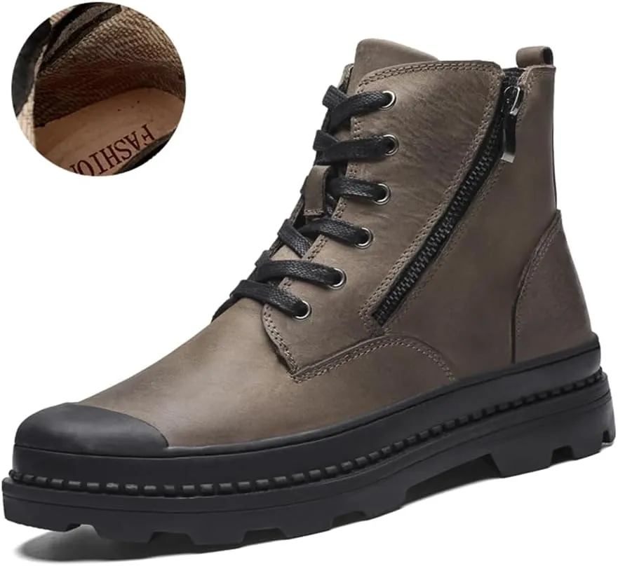 Men's Outdoor Waterproof Hiking Working Boot Non-Slip Hiking Shoes Winter Warm Snow Boots