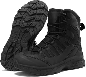 Men's Tactical Combat Boots with Side Zipper, Waterproof, Lightweight, and Breathable for Hiking, Work, and Hunting