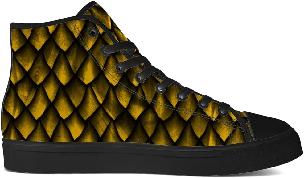 Men's Women's Dragon Scales High Top Canvas Shoes Dragon High Top Sneakers Lace Up Casual Shoes Gifts for Men Women