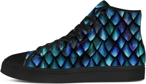 Men's Women's Dragon Scales High Top Canvas Shoes Dragon High Top Sneakers Lace Up Casual Shoes Gifts for Men Women