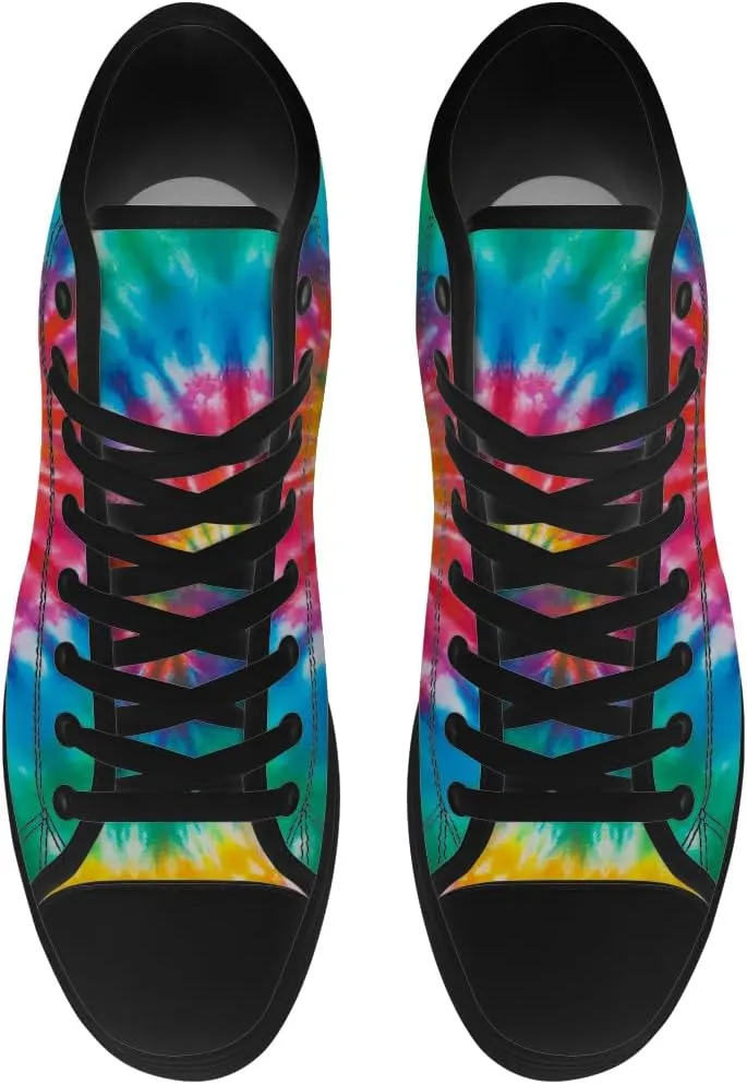 Men's Women's Tie Dye High Top Canvas Shoes High Top Sneakers Lace Up Casual Shoes Gifts for Men Women