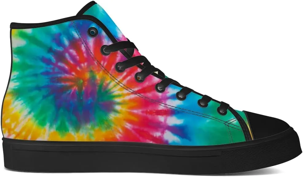 Men's Women's Tie Dye High Top Canvas Shoes High Top Sneakers Lace Up Casual Shoes Gifts for Men Women