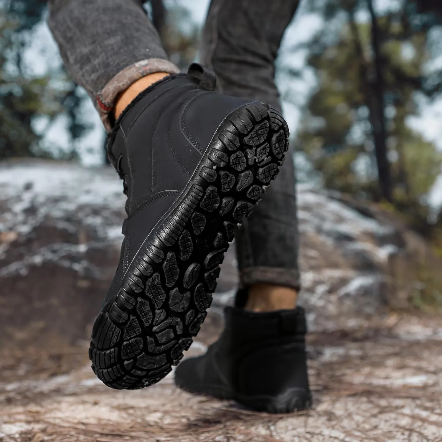 Men's Women's Winter Hiking Boots 2025 Slip On Warm Snow Boots Waterproof Wide Toe Ankle Booties Non Slip Hike Shoes Women for Hiking Walking Outdoor Unisex