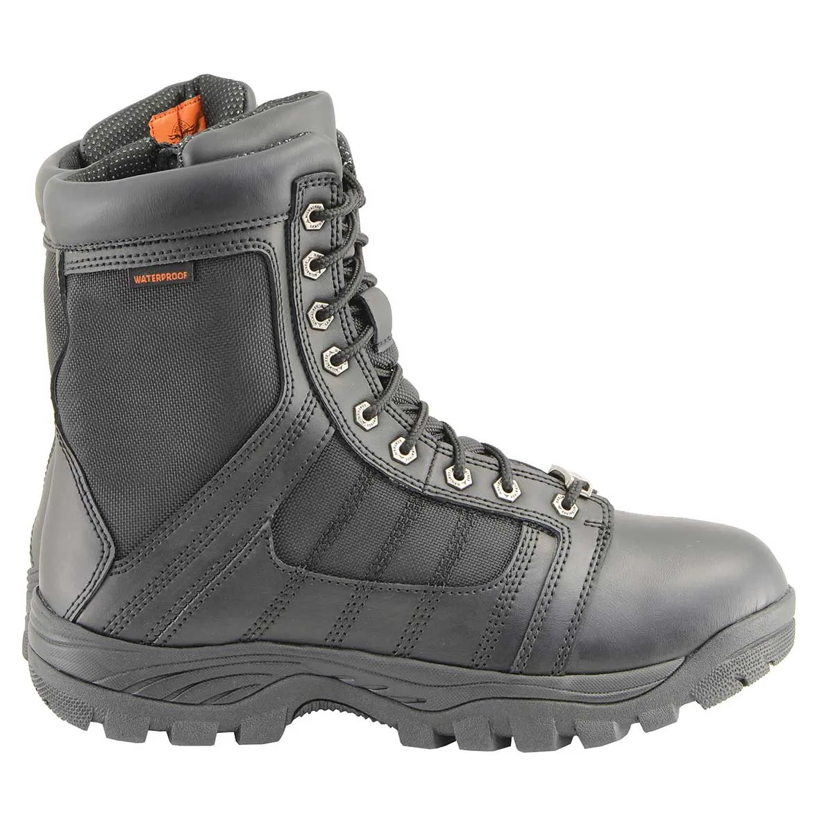 Milwaukee Leather MBM9130WP Mens Black Lace-Up Waterproof Work Boots