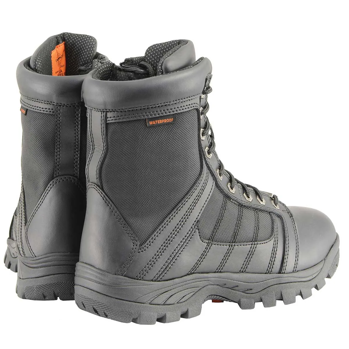 Milwaukee Leather MBM9130WP Mens Black Lace-Up Waterproof Work Boots