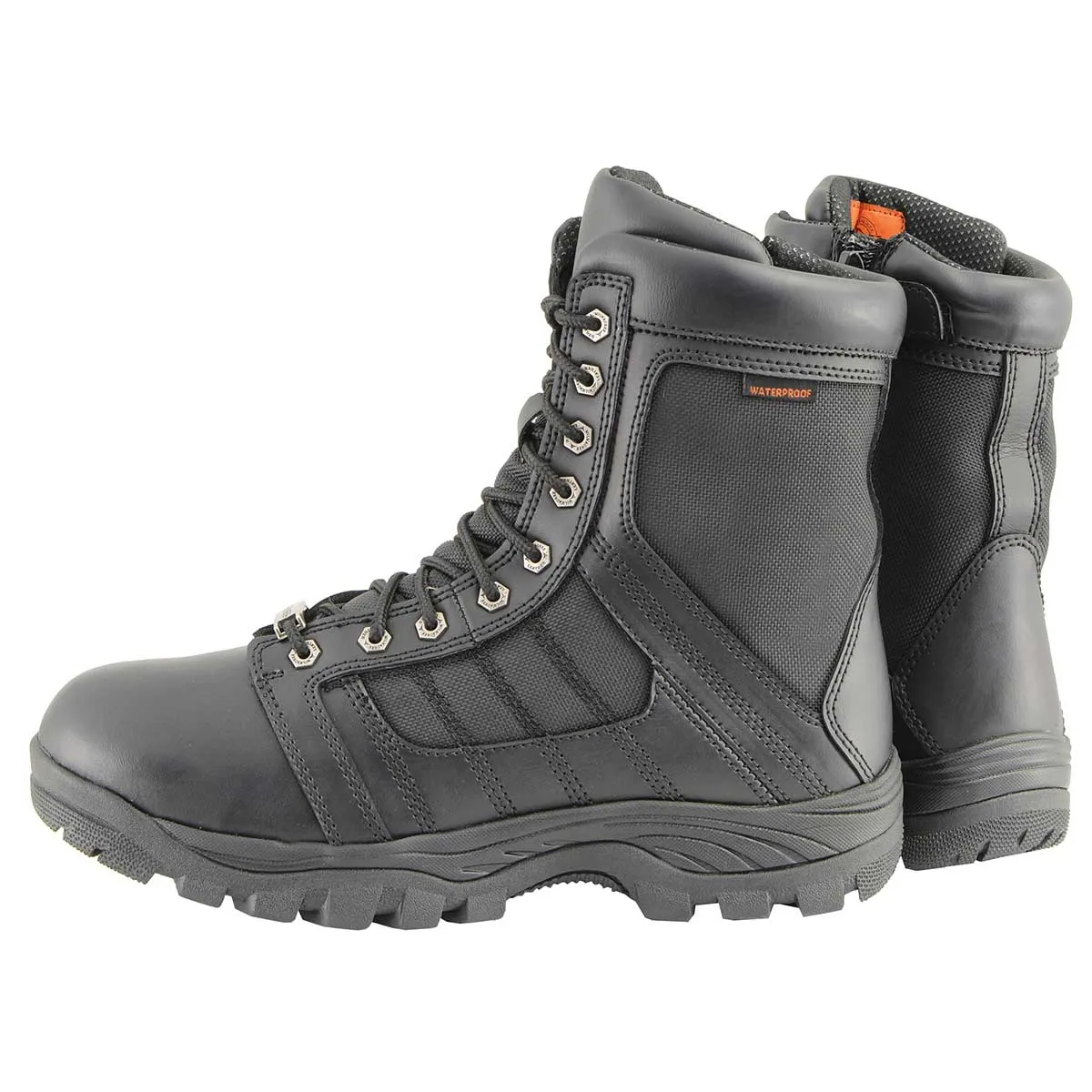 Milwaukee Leather MBM9130WP Mens Black Lace-Up Waterproof Work Boots