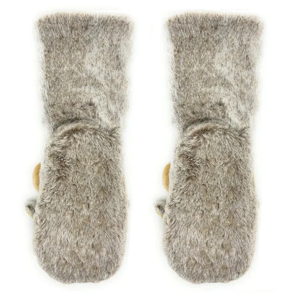 Moose Up Cozy Warm Women's Plush Animal Slipper Socks