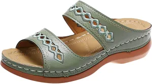 Orthopedic Wedge Sandals for Women Dressy Summer Comfortable Walking Sandals with Arch Support Stylish Orthotic Slides