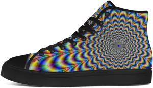 Psychedelic Shoes for Men Women Trippy High Top Canvas Sneakers Lace Up Casual Walking Shoes Gifts for Dad Mom