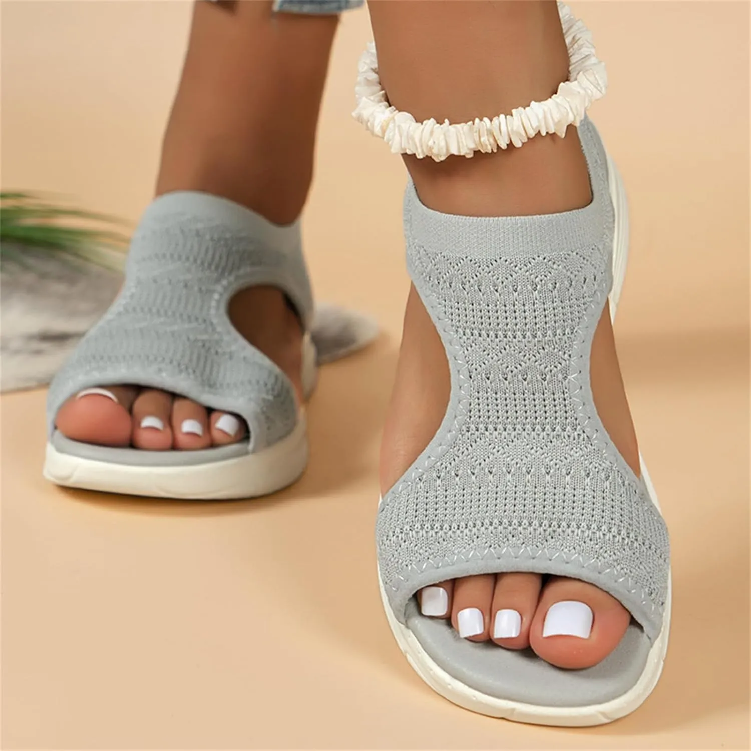 Sandals Women Comfortable Dressy Orthopedic Sandals Arch Support Breathable Summer Walking Slip On Orthotic Shoes