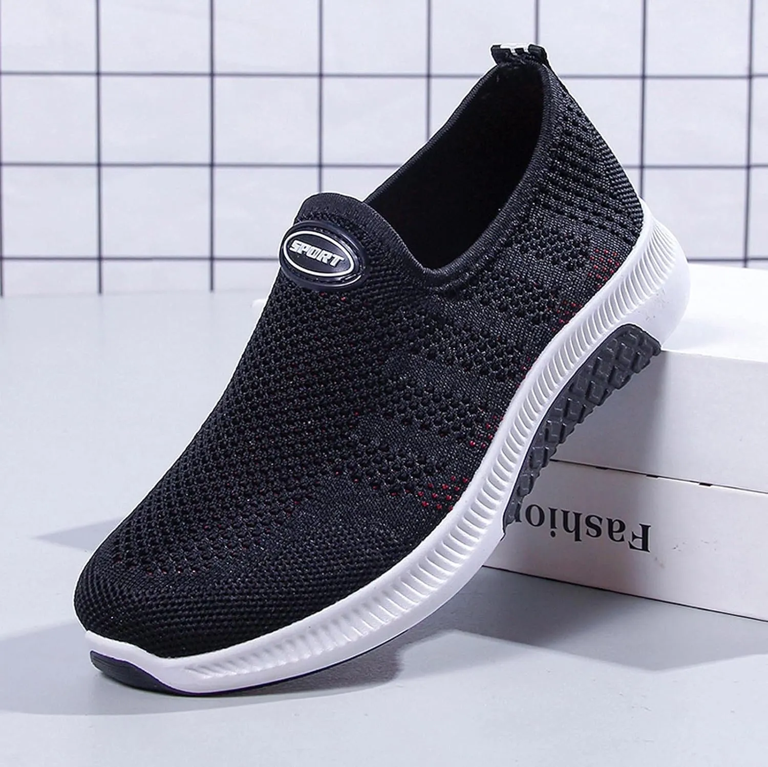 SBGMoSJ Fashion Sneakers for Women 2023 Trendy Slip On Shoes Women Wide No Back Canvas Shoes for Women Black and White Extra Wide White Sneakers for Women Womens Shoes Slip On Dressy Casual Wide