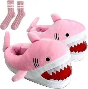 Shark Slippers, Shark Slippers for Women, Shark Shoes, Whale Slippers, Plush Indoor Home Furry Slippers with Cotton Socks