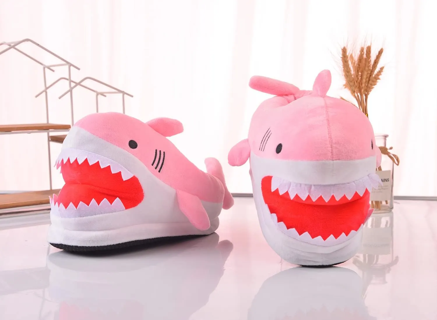 Shark Slippers, Shark Slippers for Women, Shark Shoes, Whale Slippers, Plush Indoor Home Furry Slippers with Cotton Socks