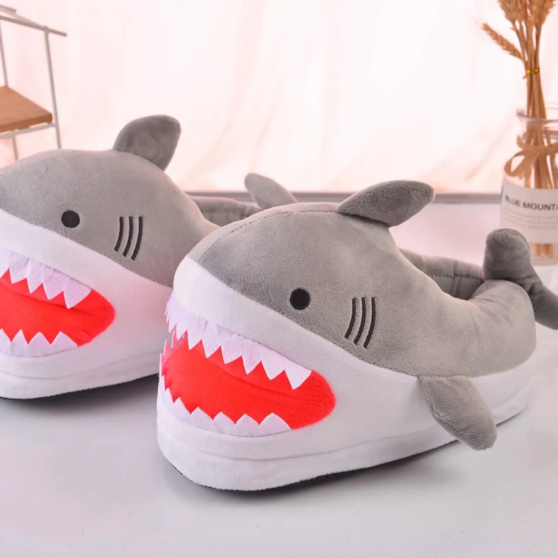 Shark Slippers, Shark Slippers for Women, Shark Shoes, Whale Slippers, Plush Indoor Home Furry Slippers with Cotton Socks