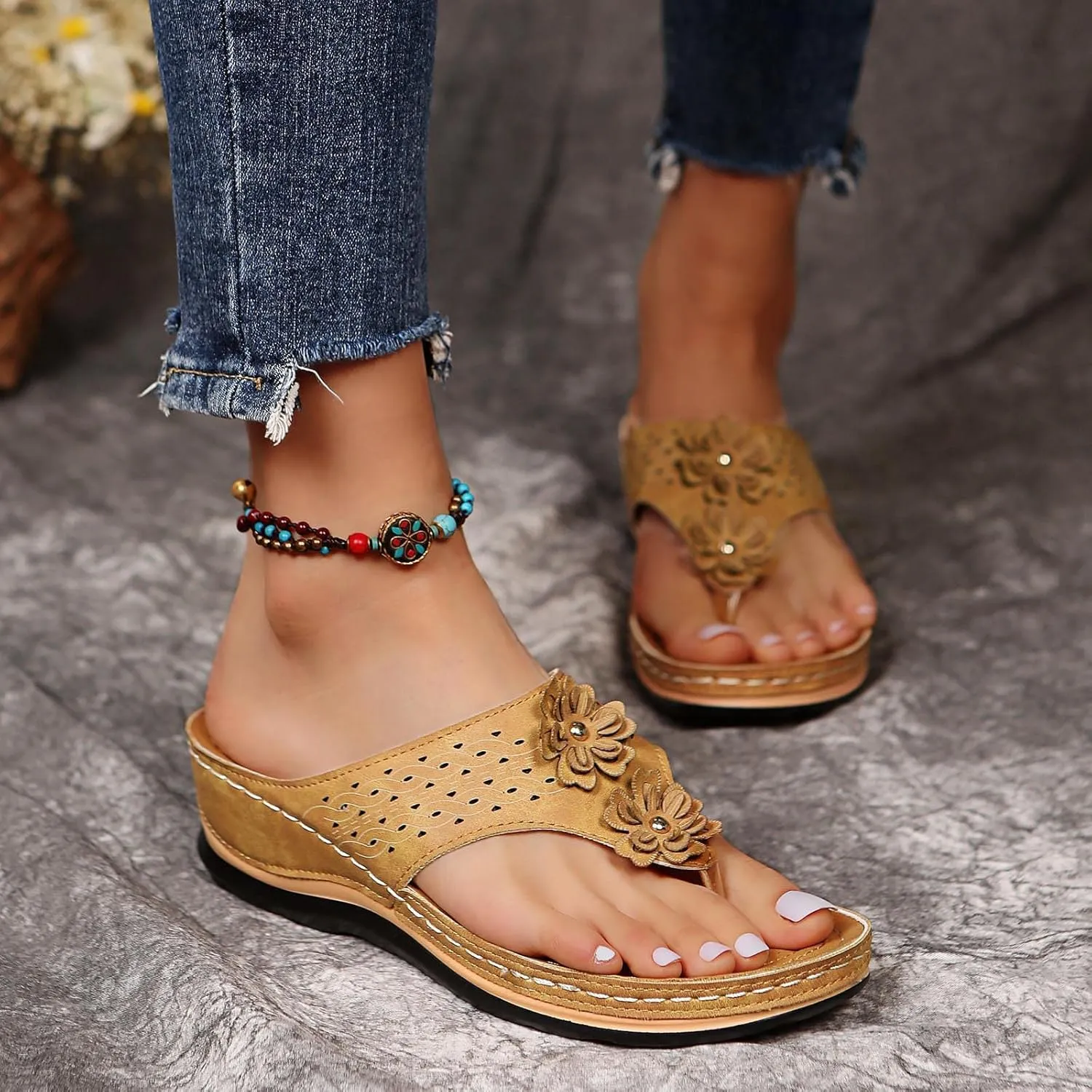 Summer Sandals for Women 2024,Platform Wedge Sandals for Women Dressy Summer Casual Orthopedic Open Toe Beach Sandals